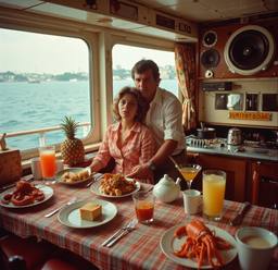 Breakfast buffet, flamboyant outfits (16mm, surreal), FFF Cruises: Voyage 01 · FFF\CRS\072\011