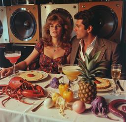 Breakfast buffet, flamboyant outfits (16mm, surreal), FFF Cruises: Voyage 01 · FFF\CRS\072\013