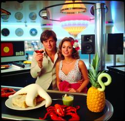 Breakfast buffet, flamboyant outfits (16mm, surreal), FFF Cruises: Voyage 01 · FFF\CRS\072\014