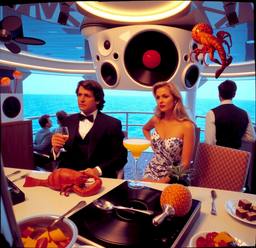 Breakfast buffet, flamboyant outfits (16mm, surreal), FFF Cruises: Voyage 01 · FFF\CRS\072\017