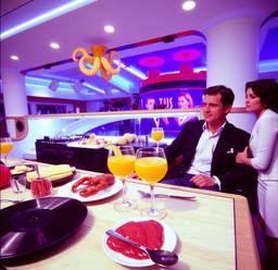 Breakfast buffet, flamboyant outfits (16mm, surreal), FFF Cruises: Voyage 01 · FFF\CRS\072\021