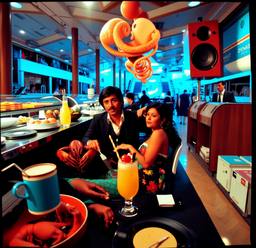 Breakfast buffet, flamboyant outfits (16mm, surreal), FFF Cruises: Voyage 01 · FFF\CRS\072\030