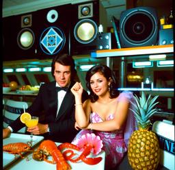 Breakfast buffet, flamboyant outfits (16mm, surreal), FFF Cruises: Voyage 01 · FFF\CRS\072\032