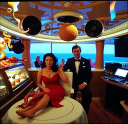 Breakfast buffet, flamboyant outfits (16mm, surreal), FFF Cruises: Voyage 01 · FFF\CRS\072\034