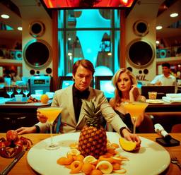 Breakfast buffet, flamboyant outfits (16mm, surreal), FFF Cruises: Voyage 01 · FFF\CRS\072\036