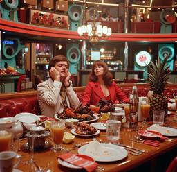 Breakfast buffet, flamboyant outfits (16mm, surreal), FFF Cruises: Voyage 01 · FFF\CRS\072\040
