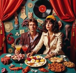 Breakfast buffet, flamboyant outfits (16mm, surreal), FFF Cruises: Voyage 01 · FFF\CRS\072\042