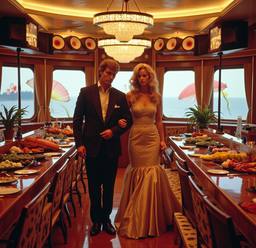 Breakfast buffet, flamboyant outfits (16mm, surreal), FFF Cruises: Voyage 01 · FFF\CRS\072\044
