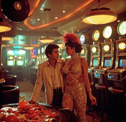 The ship's casino, slot machines and roulette (16mm, surreal), FFF Cruises: Voyage 01 · FFF\CRS\073\010
