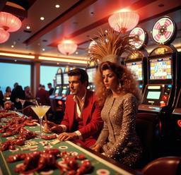 The ship's casino, slot machines and roulette (16mm, surreal), FFF Cruises: Voyage 01 · FFF\CRS\073\014