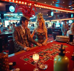 The ship's casino, slot machines and roulette (16mm, surreal), FFF Cruises: Voyage 01 · FFF\CRS\073\015