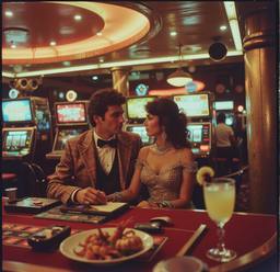 The ship's casino, slot machines and roulette (16mm, surreal), FFF Cruises: Voyage 01 · FFF\CRS\073\019