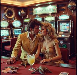 The ship's casino, slot machines and roulette (16mm, surreal), FFF Cruises: Voyage 01 · FFF\CRS\073\027