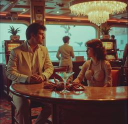 The ship's casino, slot machines and roulette (16mm, surreal)