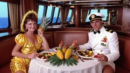 An ugly young couple dine with the Captain, FFF Cruises: Voyage 01 · FFF\CRS\075\004