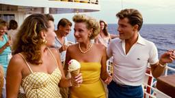 The rusty ship, a young crowd dancing on deck