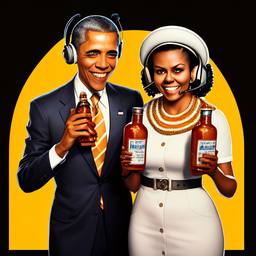 Barack and Michelle Obama, Dial-a-Sauce · FFF\DAS\BMO\012