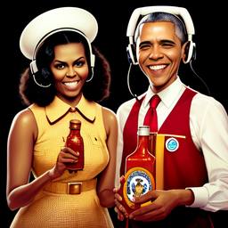 Barack and Michelle Obama, Dial-a-Sauce · FFF\DAS\BMO\017