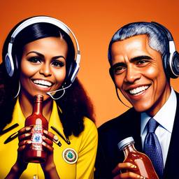 Barack and Michelle Obama, Dial-a-Sauce · FFF\DAS\BMO\019