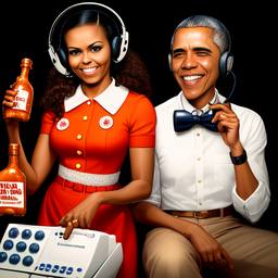 Barack and Michelle Obama, Dial-a-Sauce · FFF\DAS\BMO\020