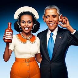 Barack and Michelle Obama, Dial-a-Sauce · FFF\DAS\BMO\025