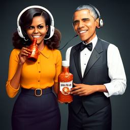 Barack and Michelle Obama, Dial-a-Sauce · FFF\DAS\BMO\031
