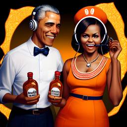 Barack and Michelle Obama, Dial-a-Sauce · FFF\DAS\BMO\036