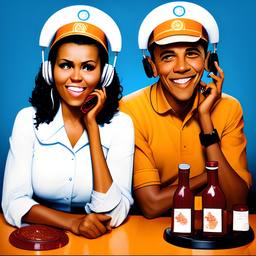 Barack and Michelle Obama, Dial-a-Sauce · FFF\DAS\BMO\040