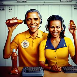 Barack and Michelle Obama, Dial-a-Sauce · FFF\DAS\BMO\046