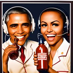 Barack and Michelle Obama, Dial-a-Sauce · FFF\DAS\BMO\048