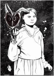 Greta Thunberg, Early Stable Diffusion · FFF\ESD\GT\001