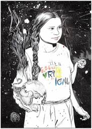 Greta Thunberg, Early Stable Diffusion · FFF\ESD\GT\002