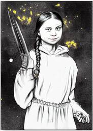 Greta Thunberg, Early Stable Diffusion · FFF\ESD\GT\005