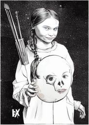 Greta Thunberg, Early Stable Diffusion · FFF\ESD\GT\011