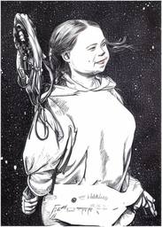 Greta Thunberg, Early Stable Diffusion · FFF\ESD\GT\016