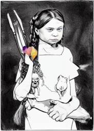 Greta Thunberg, Early Stable Diffusion · FFF\ESD\GT\017