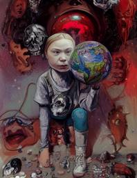 Greta Thunberg, Early Stable Diffusion · FFF\ESD\GT\050
