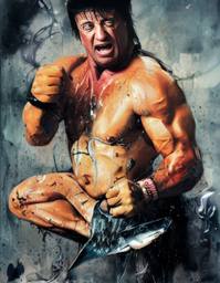 Sylvester Stallone, Early Stable Diffusion · FFF\ESD\SS\001