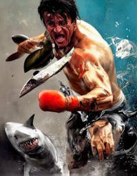 Sylvester Stallone, Early Stable Diffusion · FFF\ESD\SS\002