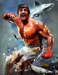 Sylvester Stallone, Early Stable Diffusion · FFF\ESD\SS\005