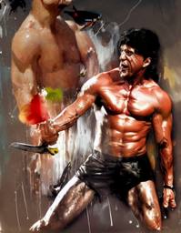 Sylvester Stallone, Early Stable Diffusion · FFF\ESD\SS\006
