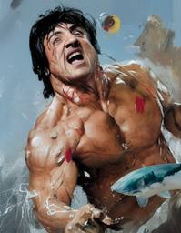 Sylvester Stallone, Early Stable Diffusion · FFF\ESD\SS\010