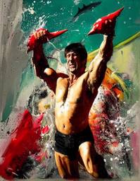 Sylvester Stallone, Early Stable Diffusion · FFF\ESD\SS\014
