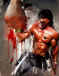Sylvester Stallone, Early Stable Diffusion · FFF\ESD\SS\017