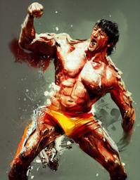 Sylvester Stallone, Early Stable Diffusion · FFF\ESD\SS\023