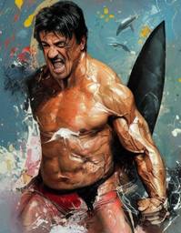 Sylvester Stallone, Early Stable Diffusion · FFF\ESD\SS\024