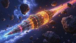Chrystal Space station floats amoungst the asteroid field, Paradigm 13 · FFF\RB\P13\008\001