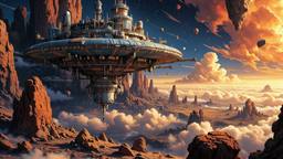 Chrystal Space station floats amoungst the asteroid field, Paradigm 13 · FFF\RB\P13\008\005