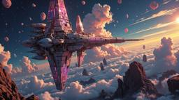 Chrystal Space station floats amoungst the asteroid field, Paradigm 13 · FFF\RB\P13\008\006