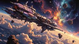 Chrystal Space station floats amoungst the asteroid field, Paradigm 13 · FFF\RB\P13\008\008